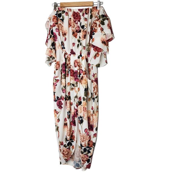 Sheike Dresses & Skirts - Sheike dress off shoulder mid length floral size 10